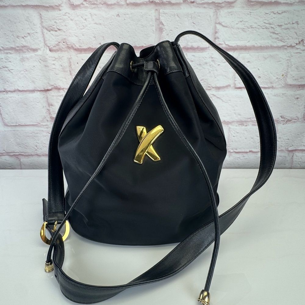 Paloma Picasso Black Bucket Bag